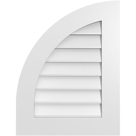 Ekena Millwork Quarter Round Top Left Surface Mount PVC Gable Vent w/ 3-1/2"W x 1"P Standard Frame, 20"W x 26"H GVPQL20X2601SN